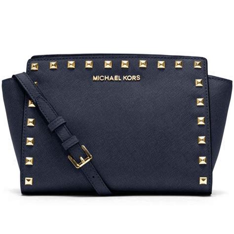 michael kors 30t3gsmm2l|Michael Kors Selma Studded Leather Medium Messenger Bag.